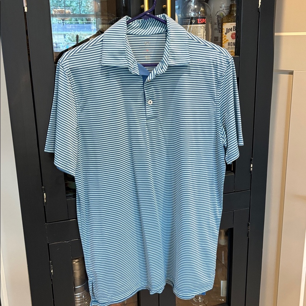 Blue Striped Polo Shirt by Southern Tide